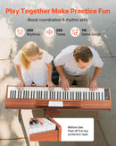 VEVOR Piano Numérique 88 Touches Lestées, Mode Double Clavier et Haut-parleurs, avec Pupitre à Partitions, Support, Pédale de Sustain, 280 Sonorités, Connexion Sans Fil, pour Débutants, Couleur Bois - image 5