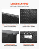 VEVOR Boîte à outils pour camion robuste en aluminium à texture diamant, 1774x507x379 mm, coffre à outils étanche pour benne de camionnette, camping-car, avec serrure, clés et poignées latérales, noir - image 4