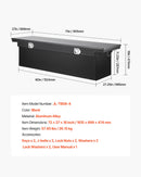 VEVOR Boîte à outils pour camion robuste en aluminium à texture diamant, 1815x699x474 mm, coffre à outils étanche pour benne de camionnette, camping-car, avec serrure, clés et poignées latérales, noir - image 8