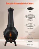 VEVOR Cheminée Extérieur, 457 mm, Poêle à Bois Sphérique en Aluminium Robuste pour Barbecue et Réchauffer, avec Grille, Couvercle de Cheminée Antirouille, pour Patio, Jardin, Arrière-cour, Plein Air - image 3