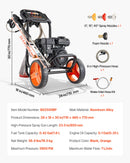 VEVOR Nettoyeur Haute Pression à Essence 200 bar Laveuse Haute Pression Essence Débit Max. 7 L/min pour Voitures, Clôtures, Allées, Terrasses, Meubles, Pompe Aluminium, avec Pistolet et Lance, 4 Buses - image 8