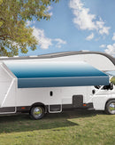 VEVOR Auvent Voiture Camping-car Caravane Latéral 457 cm, Pare-soleil Imperméable, Rétractable et Modulaire, en Vinyle avec Cadre en Alliage d'Aluminium, Réglage Manuel, pour Voiture, Bleu Dégradé