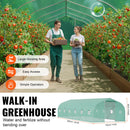 VEVOR Serre Tunnel Jardin, 900x300x200 cm, Tente Abri Plantes Toit Pointu, Cadre Acier Galvanisé, Couverture PE Verte, Porte à Glissière Enroulable, 12 Fenêtres, pour Extérieur Cultiver Légumes Fleurs - image 6