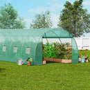 VEVOR Serre Tunnel Jardin, 890x295x198 cm, Tente Abri Plantes avec Cadre en Acier Galvanisé, Couverture en PE Verte, Porte à Glissière Enroulable, 12 Fenêtres, pour Extérieur Cultiver Légumes Fleurs - image 9