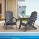 VEVOR Chaise Adirondack en Plastique, Lot de 2, Fauteuil de Jardin Pliant Portable, Charge 181,4 kg, avec Porte-Gobelet, Accoudoir Relaxant, pour Toutes Saisons, Extérieur, Patio, Arrière-Cour, Gris - image 2