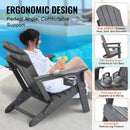 VEVOR Chaise Adirondack en Plastique, Lot de 2, Fauteuil de Jardin Pliant Portable, Charge 181,4 kg, avec Porte-Gobelet, Accoudoir Relaxant, pour Toutes Saisons, Extérieur, Patio, Arrière-Cour, Gris - image 5