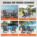 VEVOR Chaise Adirondack en Plastique, Lot de 2, Fauteuil de Jardin Pliant Portable, Charge 181,4 kg, avec Porte-Gobelet, Accoudoir Relaxant, pour Toutes Saisons, Extérieur, Patio, Arrière-Cour, Gris - image 7