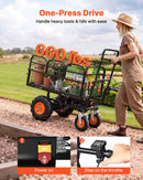 VEVOR Chariot de Jardin Électrique 500 W Charge 300 kg Chariot Motorisé, pour Transport Terre Bois Outils de Ferme, Batterie 432 Wh 36 V 12 A, Châssis Acier, avec 4 Roues, Pneus Tout-terrain, Frein - image 3