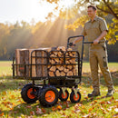 VEVOR Chariot de Jardin Électrique 500 W Charge 300 kg Chariot Motorisé, pour Transport Terre Bois Outils de Ferme, Batterie 432 Wh 36 V 12 A, Châssis Acier, avec 4 Roues, Pneus Tout-terrain, Frein - image 9