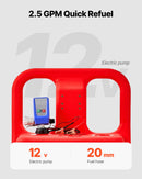 VEVOR Bidon d'Essence Diesel sur Roues, 121 L, Réservoir de Carburant, avec Pompe Transfert Carburant Électrique 12 V CC 9,5 L/min, Tuyau de Distribution 1,2 m, Buse Capteur Arrêt Automatique, Rouge - image 4