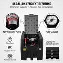 VEVOR Réservoir Diesel Portable 439 L Cuve de Ravitaillement Polyéthylène avec Pompe de Transfert 12 V Jauge de Carburant Tuyau 4 m Buse Ravitaillement pour Véhicules Appareils Agriculture Industrie - image 4