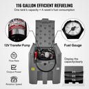 VEVOR Réservoir Diesel Portable 439 L Cuve de Ravitaillement Polyéthylène Gris avec Pompe Transfert 12 V Jauge de Carburant Tuyau 4 m Buse Ravitaillement pour Véhicules Appareils Agriculture Industrie - image 4