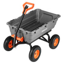 VEVOR Chariot de Jardin Basculant Max. 544 kg Chariot à Benne Basculante PP pour Transport de Bois Plantes Terre, Ridelles Amovibles, Poignée 2-en-1 Tractable, 4 Roues Increvables, Basculement à 90° - image 10