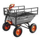 VEVOR Chariot de Jardin Basculant 680 kg Chariot à Benne Basculante Polypropylène pour Transport Plante Terre Récolte, avec Ridelle Amovible, Basculement 90°, Poignée 2 en 1, Essieu Directionnel 270° - image 11