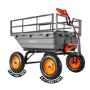 VEVOR Chariot de Jardin Basculant 680 kg Chariot à Benne Basculante Polypropylène pour Transport Plante Terre Récolte, avec Ridelle Amovible, Basculement 90°, Poignée 2 en 1, Essieu Directionnel 270°