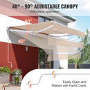 VEVOR Store Banne Manuel 3,6x3 m Auvent Rétractable Terrasse Extérieur 40°-90° Réglable Résistant au Vent/UV/Eau Auvent Pare-soleil Polyester avec Manivelle pour Patio, Arrière-cour, Jardin, Balcon - image 5