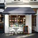 VEVOR Store Banne Manuel 350x300 cm Auvent Rétractable pour Terrasse et Balcon, Extérieur, Devantures de Cafés, de Restaurants, de Boutiques, avec Manivelle, Angle d'Inclinaison 45°-85°, Gris Foncé - image 9