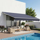 VEVOR Store Banne Manuel 400x300 cm Auvent Rétractable pour Terrasse et Balcon, Extérieur, Devantures de Cafés, de Restaurants, de Boutiques, avec Manivelle, Angle d'Inclinaison 45°-85°, Gris Foncé - image 2