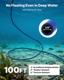 VEVOR Aérateur de Bassin 590 W Système d'Aération Lac de 1,2 hectare Pompe à Air Étang Extérieure pour Circulation Oxygène en Eau Profonde, avec Compresseur Air, 2 Diffuseurs, 2 Tuyaux Lestés 30,5 m - image 5