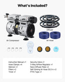 VEVOR Aérateur de Bassin 590 W Système d'Aération Lac de 1,2 hectare Pompe à Air Étang Extérieure pour Circulation Oxygène en Eau Profonde, avec Compresseur Air, 2 Diffuseurs, 2 Tuyaux Lestés 30,5 m - image 8