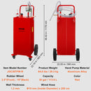 VEVOR Chariot de carburant 30 gallons réservoir de stockage d'essence 4 roues, pompe de transfert manuelle, conteneur de carburant essence diesel pour voitures, tondeuses à gazon, VTT, bateaux, rouge - image 8