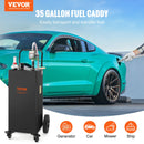 VEVOR Chariot de carburant, 35 gallons, réservoir de stockage d'essence 4 roues, pompe de transfert manuelle réservoir de carburant essence diesel pour voitures, tondeuses à gazon, VTT, bateaux, noir - image 3