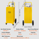 VEVOR Chariot de carburant, 35 gallons, réservoir de stockage d'essence 4 roues, pompe de transfert manuelle réservoir de carburant essence diesel pour voitures, tondeuses à gazon, VTT, bateaux, jaune - image 8