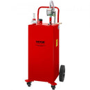 VEVOR Chariot de carburant, 132,5 L, réservoir de stockage d'essence 4 roues, pompe de transfert manuelle réservoir de carburant essence diesel pour voitures, tondeuses à gazon, VTT, bateaux, rouge - image 2