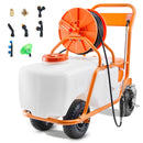 VEVOR Pulvérisateur de pelouse sur roue, pression réglable 0 à 90 PSI, pulvérisateur avec réservoir 60 L, avec 8 buses, 2 baguettes, couvercle à large ouverture pour jardin, désherbage, pulvérisation