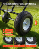 VEVOR Épandeur Engrais Capacité 59 kg Épandeur à Semence Largeur d'Épandage 0-3,66 m Semoir à Pousser pour Graines, Sel de Déneigement, Semer Jardinage, Pelouse, Gazon, avec Roues Pneumatiques 33 cm - image 4