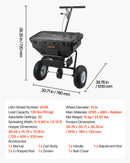 VEVOR Épandeur Engrais Capacité 59 kg Épandeur à Semence Largeur d'Épandage 0-3,66 m Semoir à Pousser pour Graines, Sel de Déneigement, Semer Jardinage, Pelouse, Gazon, avec Roues Pneumatiques 33 cm - image 8