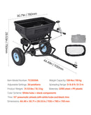 VEVOR Épandeur Engrais Tracté Capacité 59 kg Épandeur à Semence à Remorquer Largeur Épandage 0-3 m Semoir à Pousser pour Graines, Sel Déneigement, Semer Jardinage, Pelouse, Gazon, avec Roues 33 cm - image 8