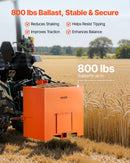 VEVOR Boîte de Ballast pour Tracteur 3 Points Catégorie 1, Charge Max. 363 kg, Boîte de Lest pour Tracteur et Chargeur, en Acier Q235, Volume 0,14 m³, avec Récepteur 55 mm, Porte Coulissante, Orange - image 5