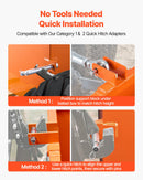 VEVOR Boîte de Ballast pour Tracteur 3 Points Catégorie 1, Charge Max. 363 kg, Boîte de Lest pour Tracteur et Chargeur, en Acier Q235, Volume 0,14 m³, avec Récepteur 55 mm, Porte Coulissante, Orange - image 7
