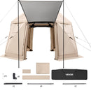 VEVOR Tente Moustiquaire Tonnelle Pop-up 3,6x3,6 m Tente Moustiquaire Pliante 8-10 Personnes Abri Solaire 13 Côtés pour Camping Famille, Terrasse, Jardin, avec Toit Amovible, Sac de Transport, Beige - image 10