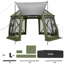 VEVOR Tente Moustiquaire Tonnelle Pop-up 3,96x3,96 m Tente Moustiquaire Pliante 10-12 Personnes 13 Côtés Abri Solaire pour Camping Famille, Terrasse, Jardin, avec Toit Amovible, Sac de Transport, Vert - image 10