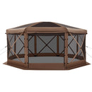 VEVOR Tente Moustiquaire Tonnelle Pop-up 4,57x4,57 m Tente Moustiquaire Pliante 12-15 Personnes Abri Solaire 8 Côtés pour Camping en Famille Terrasse Jardin, avec Toit Amovible Sac Transport, Marron - image 11