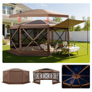 VEVOR Tente Moustiquaire Tonnelle Pop-up 4,57x4,57 m Tente Moustiquaire Pliante 12-15 Personnes Abri Solaire 8 Côtés pour Camping en Famille Terrasse Jardin, avec Toit Amovible Sac Transport, Marron - image 2