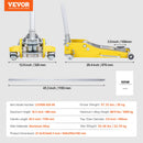 VEVOR Cric Rouleur 3 tonnes, Cric de Plancher Hydraulique à Profil Bas, Hauteur de Levage 93-465 mm, en Aluminium Robuste, Pompe de Levage Rapide à Double Piston, pour Lever Camion SUV Atelier - image 8