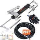 VEVOR Kit système direction hydraulique hors-bord, 90 CV, avec pompe à barre, cylindre de verrouillage bidirectionnel et tuyau de direction hydraulique marin pour bateaux monomoteurs à station unique