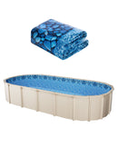 VEVOR Revêtement de Piscine Ovale, 914x457x147 cm, Doublure Durable Style Chevauchement en Vinyle Calibre Standard, Résiste à l'Usure, Rétention d'Eau, pour Piscines Hors Sol à Parois Hauteur 137 cm