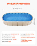 VEVOR Revêtement de Piscine Ovale, 914x457x147 cm, Doublure Durable Style Chevauchement en Vinyle Calibre Standard, Résiste à l'Usure, Rétention d'Eau, pour Piscines Hors Sol à Parois Hauteur 137 cm - image 8