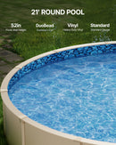 VEVOR Revêtement de Piscine Ronde, 640x120 cm, Doublure Durable de Style Duobead en Vinyle Calibre Standard, Résiste à l'Usure, Rétention d'Eau, pour Piscines Hors Sol à Parois de Hauteur 132 cm - image 3