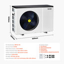 VEVOR Pompe à chaleur pour piscine, capacité de chauffage 2,51-11,38 kW, chauffage électrique de piscine à fréquence variable à économie d'énergie pour piscines hors sol 25 à 50 m³, AC220-240 V 50 Hz - image 8