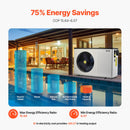 VEVOR Pompe à chaleur électrique pour piscine, capacité de chauffage 3,22-15,25 kW, chauffage de piscine à fréquence variable à économie d'énergie pour piscines hors sol 30 à 60 m³, AC220-240 V 50 Hz - image 5