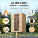 VEVOR Sauna infrarouge lointain pour 2 personnes, cabine sauna domestique en bois de pruche infrarouge à faible EMF avec porte en verre trempé, haut-parleurs Bluetooth, utilisation intérieure, 1800 W - image 6