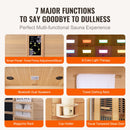 VEVOR Sauna Infrarouge Lointain pour 3-4 Personnes, Cabine Sauna Domestique Bois de Pruche Infrarouge à Faible EMF, 2580 W, avec Porte en Verre Trempé, Haut-parleurs Bluetooth, Lumières Chromothérapie - image 5