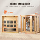 VEVOR Sauna Infrarouge Lointain pour 3-4 Personnes, Cabine Sauna Domestique Bois de Pruche Infrarouge à Faible EMF, 2580 W, avec Porte en Verre Trempé, Haut-parleurs Bluetooth, Lumières Chromothérapie - image 7