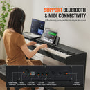 VEVOR Piano numérique, 88 touches entièrement pondérées, ensemble piano à clavier électrique avec double clavier, haut-parleurs, support, casque, 200 sons et rythmes, Bluetooth USB MIDI pour débutants - image 7