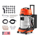 VEVOR Aérogommeuse à Coquille de Noix 30 L Sableuse à Noix 1600 W Nettoyeur Carbone de Moteur Automobile sur Roues pour Collecteurs d'Admission et Soupapes, avec 2,5 kg de Coquilles, 23 Adaptateurs